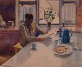 HENRIKSEN Harald Hombre Leyendo El Periódico En Un Interior HENRIKSEN Harald Hombre Leyendo El Periódico En Un Interior
