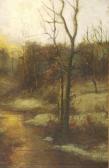 HERBERT Robert Gaston Robert Gaston Herbert . Winter Twilight Landscape, Signed Lower Left HERBERT Robert Gaston Robert Gaston Herbert . Winter Twilight Landscape, Signed Lower Left