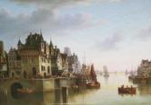 HERMANN Ludwig Mittelalterliche Hafenstadt Mit Segelschiffen Am Kai HERMANN Ludwig Mittelalterliche Hafenstadt Mit Segelschiffen Am Kai