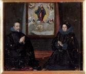 HERRERA Francisco el Mozzo Couples De Personnages Royaux Agenouillés Et En Prière Dans Une Chapelle HERRERA Francisco el Mozzo Couples De Personnages Royaux Agenouillés Et En Prière Dans Une Chapelle