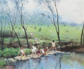 HERVE Jules Rene Children At The Stream HERVE Jules Rene Children At The Stream