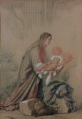 HESSE Alexandre La Vierge Tenant L'enfant HESSE Alexandre La Vierge Tenant L'enfant