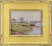 hibbard aldro thompson Coastal Shoreline View With Boats And Buildings hibbard aldro thompson Coastal Shoreline View With Boats And Buildings