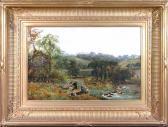 HICKMAN Harry L. A Pastoral River Scene HICKMAN Harry L. A Pastoral River Scene