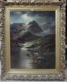 HICKS David Highland Loch Scene With Cattle Watering HICKS David Highland Loch Scene With Cattle Watering