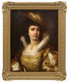 HILDEBRAND Ernst Bildnis Einer Vornehmen Jungen Dame Im Barock-kostüm. HILDEBRAND Ernst Bildnis Einer Vornehmen Jungen Dame Im Barock-kostüm.