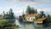 HILVERDINK Eduard Alexander Botenhuis En Dorp Aan Het Water HILVERDINK Eduard Alexander Botenhuis En Dorp Aan Het Water
