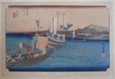 HIROSHIGE Ando Ferry Boats At Arai HIROSHIGE Ando Ferry Boats At Arai