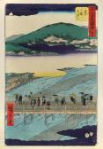 HIROSHIGE Ando Six Woodblock Prints, Edo Period, From The Fifty-three Stations HIROSHIGE Ando Six Woodblock Prints, Edo Period, From The Fifty-three Stations