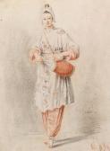 HOARE Mary Study Of An Oriental Woman Holding A Drum HOARE Mary Study Of An Oriental Woman Holding A Drum