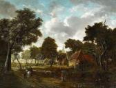 HOBBEMA Meindert Watermill And Village In A Wooded Landscape HOBBEMA Meindert Watermill And Village In A Wooded Landscape