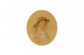 HOBSON Henry E. Portrait Of A Lady In A Straw Hat HOBSON Henry E. Portrait Of A Lady In A Straw Hat