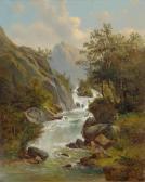HOD Edmund Figure In A Mountain Landscape With A Stream HOD Edmund Figure In A Mountain Landscape With A Stream