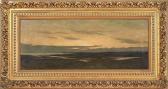 HOEBER Arthur "sunset On The Marshes", A Landscape With Wonderful Luminous Sky HOEBER Arthur "sunset On The Marshes", A Landscape With Wonderful Luminous Sky