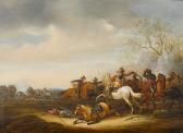 HOEF van der Abraham A Cavalry Skirmish On A Country Path HOEF van der Abraham A Cavalry Skirmish On A Country Path