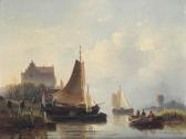 HOEN Pieter Cornelis A Busy Day On The Riverbank HOEN Pieter Cornelis A Busy Day On The Riverbank