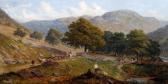 HOLLAND Sebastopol Samuel Hillside Landscape With Travellers, And Cattle On A Pathway HOLLAND Sebastopol Samuel Hillside Landscape With Travellers, And Cattle On A Pathway
