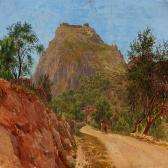 HOLM Niels Emil Landscape From Taormina With A Monk And A Boy Walking On The Road HOLM Niels Emil Landscape From Taormina With A Monk And A Boy Walking On The Road