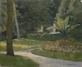 HOUDARD Charles-Louis Veduta Di Giardino Con Aiuola Fiorita HOUDARD Charles-Louis Veduta Di Giardino Con Aiuola Fiorita