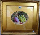 HOUGH William B. Still Life Of Fruit On A Mossy Bank HOUGH William B. Still Life Of Fruit On A Mossy Bank