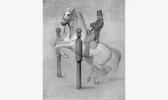HOURY Charles Borromée A. Cavalier Sautant Un Obstacle Les Bras Croises HOURY Charles Borromée A. Cavalier Sautant Un Obstacle Les Bras Croises