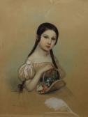 HOUSSAYE DE LÉOMÉNIL Laure, née Girard Jeune Fille Au Panier De Fleurs HOUSSAYE DE LÉOMÉNIL Laure, née Girard Jeune Fille Au Panier De Fleurs