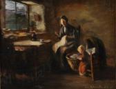 HOUSTON John Rennie McKenzie Interior With Mother And Child HOUSTON John Rennie McKenzie Interior With Mother And Child