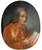 HUBER Jean Portrait De Voltaire Lisant Sophocle HUBER Jean Portrait De Voltaire Lisant Sophocle