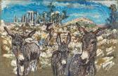 HUG Fritz Rudolf Family Of Donkeys Before Some Greek Ruins HUG Fritz Rudolf Family Of Donkeys Before Some Greek Ruins