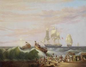 William John Huggins - Coming Ashore At Madras
