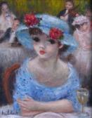 HULDAH Cherry Jeffe "la Demoisellela Robe Bleu HULDAH Cherry Jeffe "la Demoisellela Robe Bleu