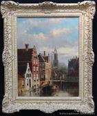 HULK John Frederick I A Barge In A Dutch Canal Town & Figures With A Horse & Cart In A Village Street HULK John Frederick I A Barge In A Dutch Canal Town & Figures With A Horse & Cart In A Village Street