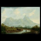 HUNT Andrew Hunt. British "view From The Canal At Welywol." Oil On Canvas. 8 X 111/4 Inches. Note: Label On Verso HUNT Andrew Hunt. British "view From The Canal At Welywol." Oil On Canvas. 8 X 111/4 Inches. Note: Label On Verso