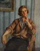 HUNT COURTENAY Portrait Of A Lady Seated In A Chair HUNT COURTENAY Portrait Of A Lady Seated In A Chair