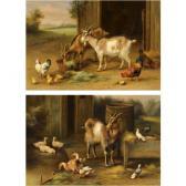 HUNT Edgar Pair Of Farmyard Scenes HUNT Edgar Pair Of Farmyard Scenes