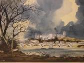 hurley james a. Riverscene With Bridge And Town Beyond hurley james a. Riverscene With Bridge And Town Beyond