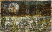 HURRY Leslie Sickle Moon Over Night Landscape HURRY Leslie Sickle Moon Over Night Landscape