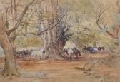 HUTTULA Richard C Horses Grazing In A Forest HUTTULA Richard C Horses Grazing In A Forest