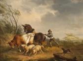 huyt a. Bauernjunge Mitweidevieh Auf Der Flucht Vor Dem Gewitter huyt a. Bauernjunge Mitweidevieh Auf Der Flucht Vor Dem Gewitter