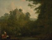IBBETSON Julius Caesar View Of Hawthornden Castle On The River North Esk, Midlothian, Scotland IBBETSON Julius Caesar View Of Hawthornden Castle On The River North Esk, Midlothian, Scotland