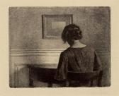 ILSTED Peter Vilhelm Junges Mädchen An Einem Halbrunden Tisch Sitzend ILSTED Peter Vilhelm Junges Mädchen An Einem Halbrunden Tisch Sitzend