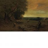 INNESS George The Shepherd And Flock At Sunset, Italy INNESS George The Shepherd And Flock At Sunset, Italy