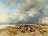 ISABEY Eugene Louis Gabriel Attelage De Chevaux En Bord De Mer, Hollande ISABEY Eugene Louis Gabriel Attelage De Chevaux En Bord De Mer, Hollande