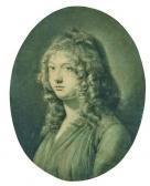 ISABEY Jean Baptiste Portrait De Jeune Fille En Buste. ISABEY Jean Baptiste Portrait De Jeune Fille En Buste.