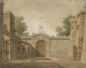 ISABEY Jean Baptiste The Interior Of A Courtyard With A Bell Tower ISABEY Jean Baptiste The Interior Of A Courtyard With A Bell Tower