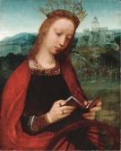 ISENBRANT Adriaen Saint Catherine Of Alexandria, With The Scene Of Her Martyrdom Beyond ISENBRANT Adriaen Saint Catherine Of Alexandria, With The Scene Of Her Martyrdom Beyond