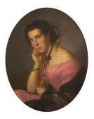 J. WEIDNUR Ritratto Di Fanciulla In Rosa J. WEIDNUR Ritratto Di Fanciulla In Rosa