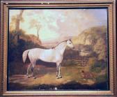 JACKSON Bay Horse And Dog In An Extensive Landscape JACKSON Bay Horse And Dog In An Extensive Landscape