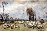 JACKSON Frederick William Shepherd And Flock In A Meadow JACKSON Frederick William Shepherd And Flock In A Meadow