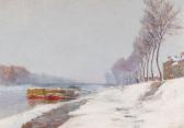 JACOB Alexandre Wintertag An Der Seine Bei Asnières JACOB Alexandre Wintertag An Der Seine Bei Asnières